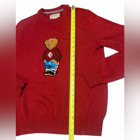 St. John's Bay Red Crewneck Sweater with Bear Design - Picture 3 of 6